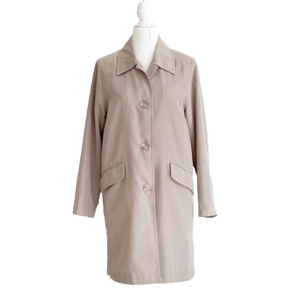 Terry Lewis Rain Coat Classic Luxuries Taupe Rain Lightweight Jacket Small - Picture 12 of 14